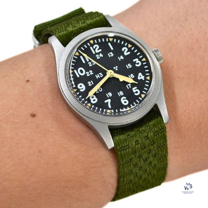 Hamilton - United States Military - B-Spec - General Purpose MIL-W - Wristwatch - circa August 1981 - Vintage Watch Specialist