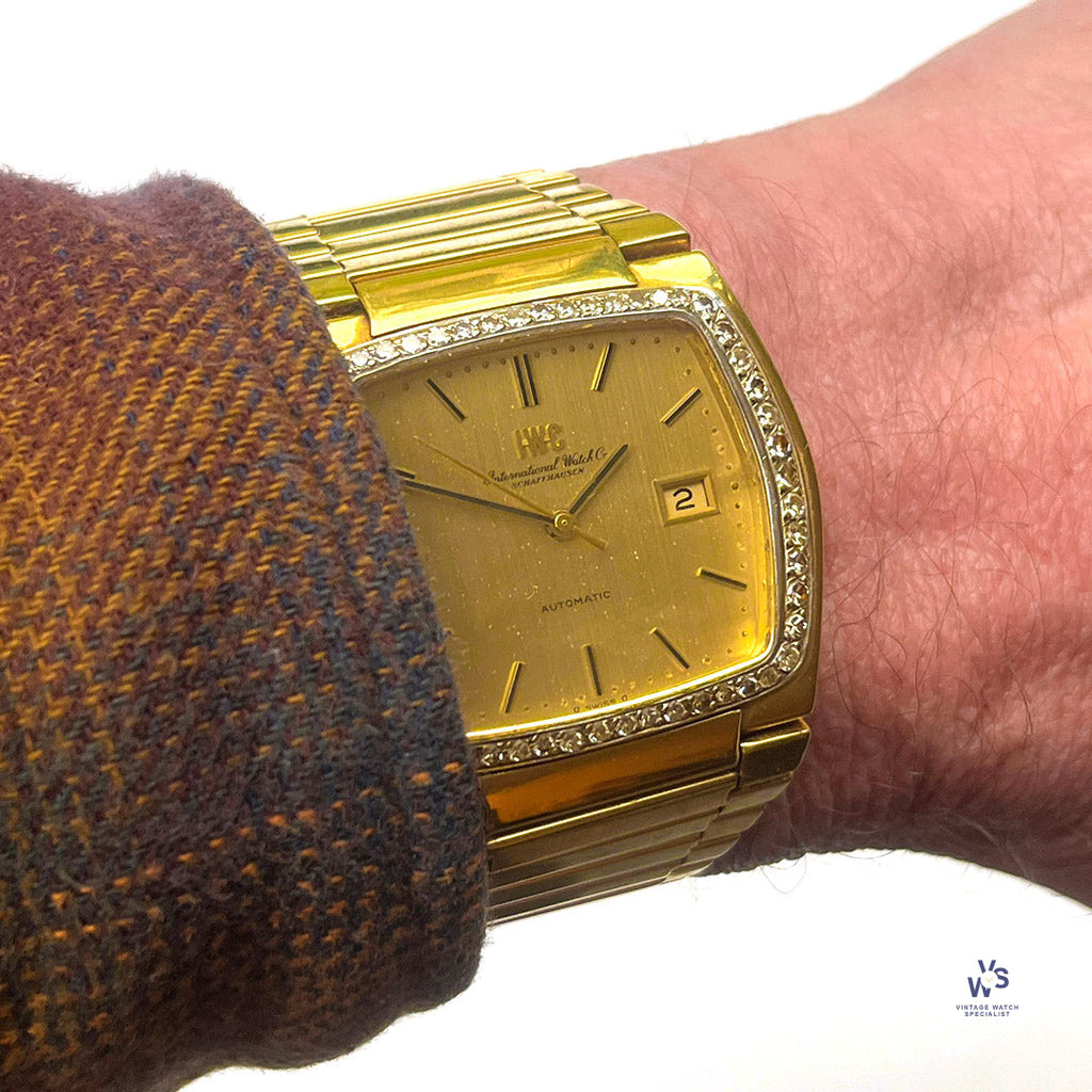 IWC 18k Gold Dress Watch With Diamond Bezel - Model Ref: 2189730 - c.1978 - Vintage Watch Specialist