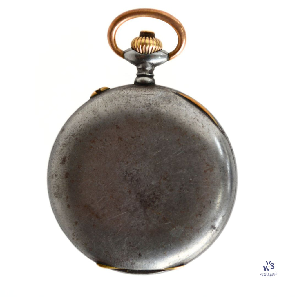 J Auricoste - ’Just’ - Chronograph Marine Pocket Watch - Lemania Movement - c.1918 - Vintage Watch Specialist