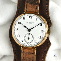 J.W Benson 9K Gold WW1 Trench Watch Breguet Style Dial c.1915 Vintage Watch Specialist