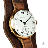 J.W Benson 9K Gold WW1 Trench Watch Breguet Style Dial c.1915 Vintage Watch Specialist