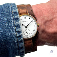 J.W Benson 9K Gold WW1 Trench Watch Breguet Style Dial c.1915 Vintage Watch Specialist