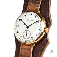 J.W Benson 9K Gold WW1 Trench Watch Breguet Style Dial c.1915 Vintage Watch Specialist