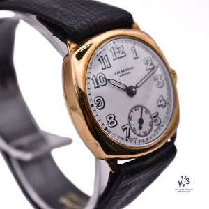 J.W. Benson - Sub Seconds - 9K Gold Dennison Case - Trench Style Wristwatch - Vintage Watch Specialist