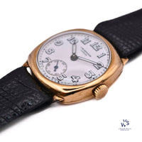 J.W. Benson - Sub Seconds - 9K Gold Dennison Case - Trench Style Wristwatch - Vintage Watch Specialist