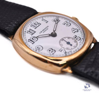 J.W. Benson - Sub Seconds - 9K Gold Dennison Case - Trench Style Wristwatch - Vintage Watch Specialist