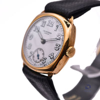 J.W. Benson - Sub Seconds - 9K Gold Dennison Case - Trench Style Wristwatch - Vintage Watch Specialist