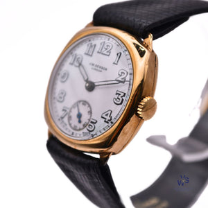 J.W. Benson - Sub Seconds - 9K Gold Dennison Case - Trench Style Wristwatch - Vintage Watch Specialist