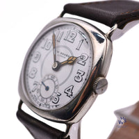 J.W. Benson Watch Co. - Trench Style - Sub Seconds - Square Case - Glasgow Import - c.1934 - Vintage Watch Specialist