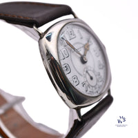 J.W. Benson Watch Co. - Trench Style - Sub Seconds - Square Case - Glasgow Import - c.1934 - Vintage Watch Specialist