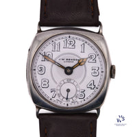 J.W. Benson Watch Co. - Trench Style - Sub Seconds - Square Case - Glasgow Import - c.1934 - Vintage Watch Specialist