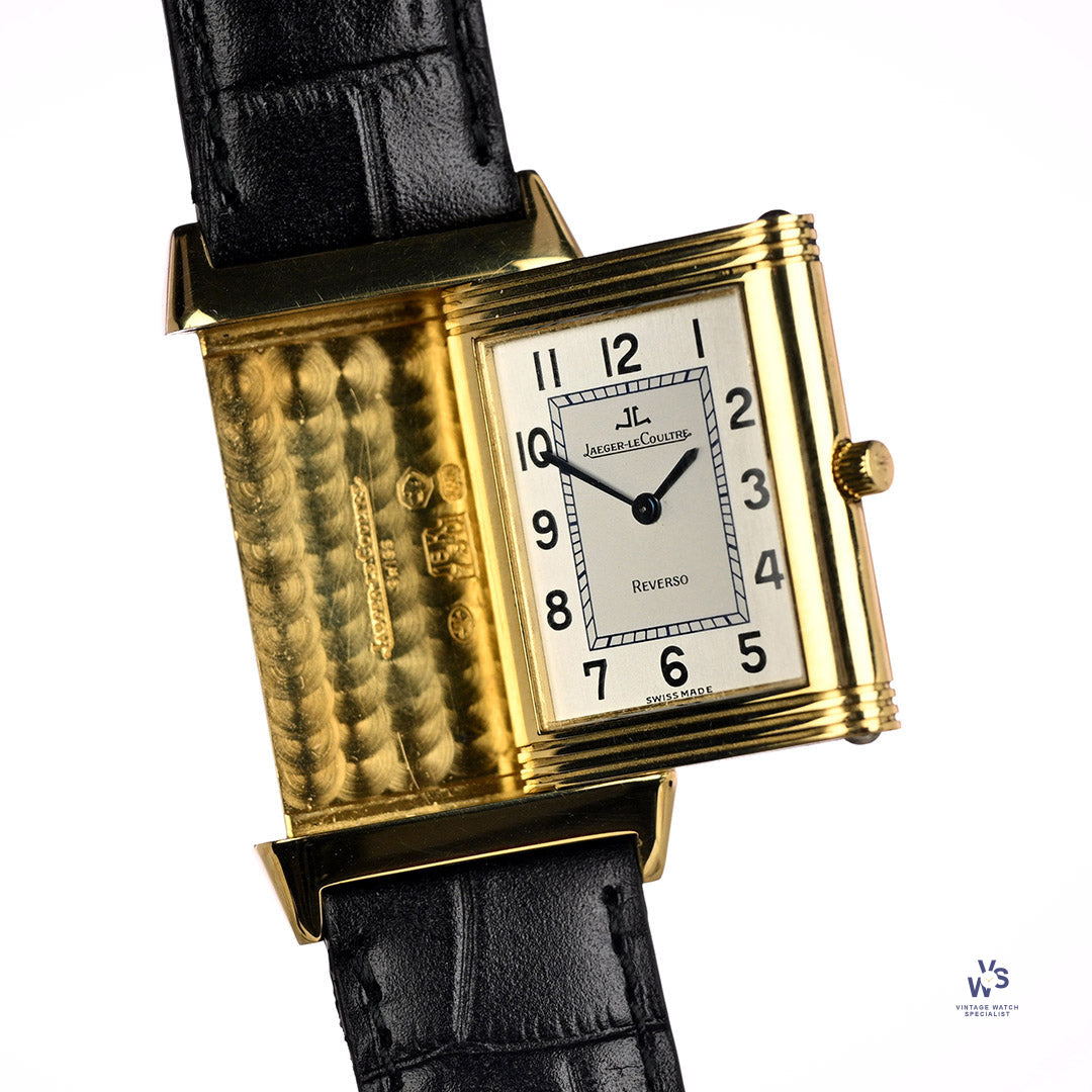 Jaeger-LeCoultre 置時計 ゴールド ラピスラズリ文字盤 Jaegar LeCoultre Reverso Quartz 18K Gold - c. 1985 – Vintage Watch