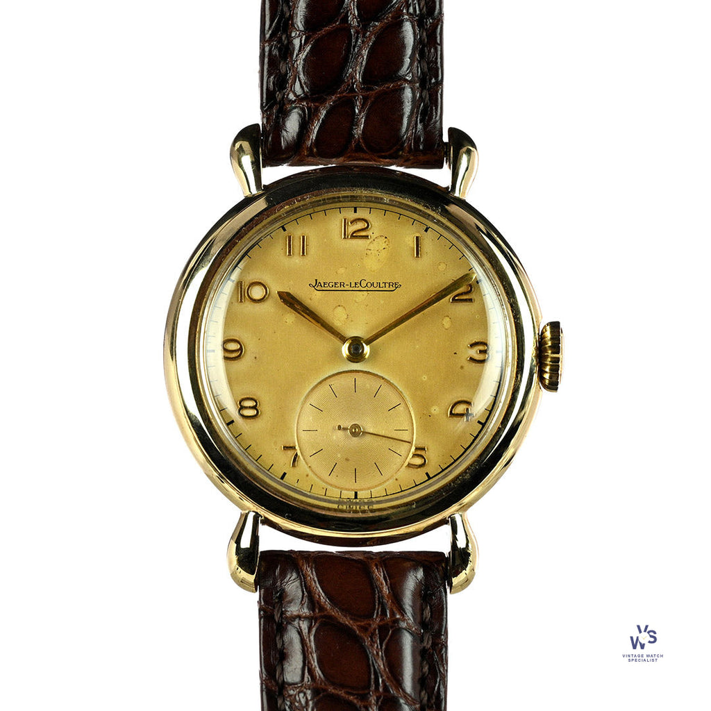 Jaeger LeCoultre Dress Watch in 9k Gold Dennison Case c.1953 Vintage Watch Specialist