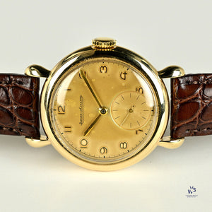 Jaeger LeCoultre Dress Watch in 9k Gold Dennison Case c.1953 Vintage Watch Specialist