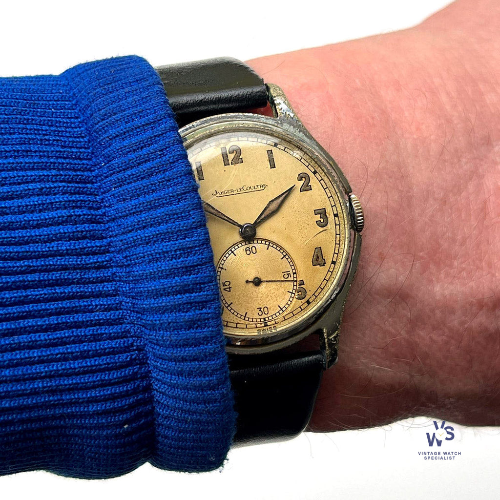 Jaeger LeCoultre with Tropical Dial - Case Back Ref: 556275 B - c.1940s - Vintage Watch Specialist