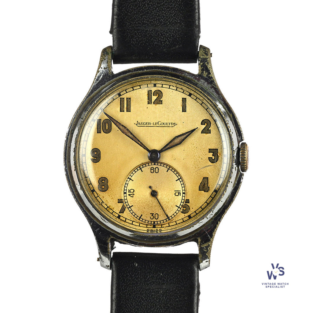 Jaeger LeCoultre with Tropical Dial - Case Back Ref: 556275 B - c.1940s - Vintage Watch Specialist