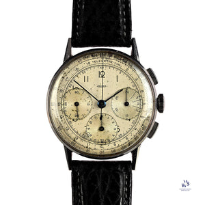 Jaeger Telemetre Dial Three Register Chronograph Original Condition c.1940s Vintage Watch Specialist
