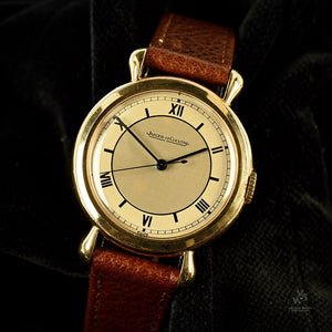 JLC 9k Gold Dress Watch - Sector Dial - Dennison Case - c.1940s - Vintage Watch Specialist