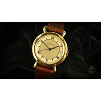JLC 9k Gold Dress Watch - Sector Dial - Dennison Case - c.1940s - Vintage Watch Specialist