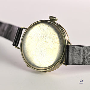 Jumbo Trench Watch - White Enamel Dial - 1930s - Vintage Watch Specialist