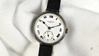 JW Benson Trench Watch Silver - c.1915 - Roman Numeral Enamel Dial - Vintage Watch Specialist