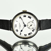 JW Benson Trench Watch Silver - c.1915 - Roman Numeral Enamel Dial - Vintage Watch Specialist