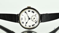 JW Benson Trench Watch Silver - c.1915 - Roman Numeral Enamel Dial - Vintage Watch Specialist