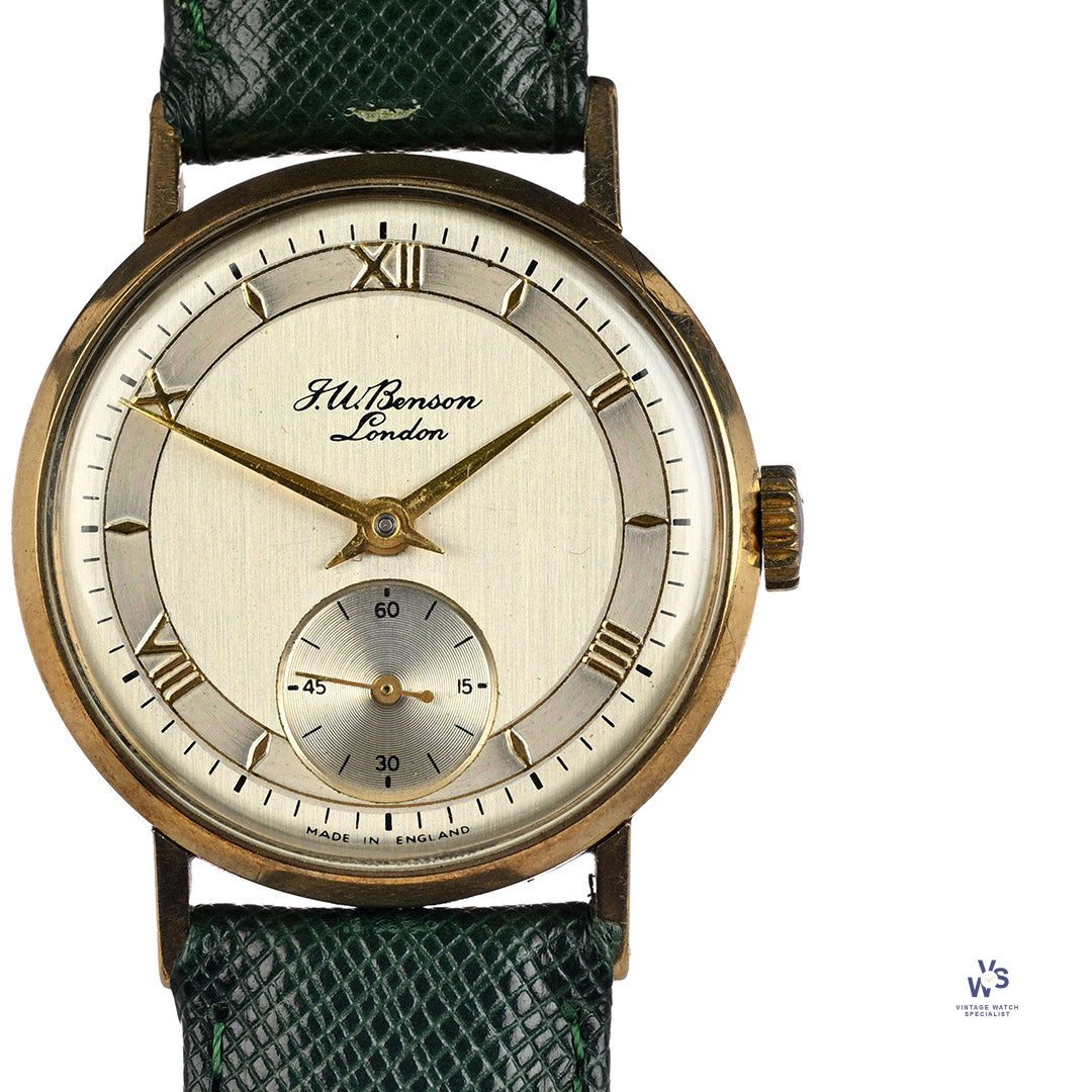 JW Benson Tropical - 9K Gold - Roman Sector Dial - c.1950s