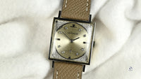LeCoultre 14K White Gold Dress Watch Diamond Dot Dial c.1960s Vintage Watch Specialist