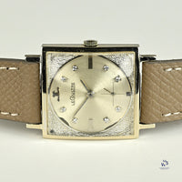 LeCoultre 14K White Gold Dress Watch Diamond Dot Dial c.1960s Vintage Watch Specialist