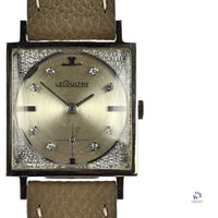 LeCoultre 14K White Gold Dress Watch Diamond Dot Dial c.1960s Vintage Watch Specialist