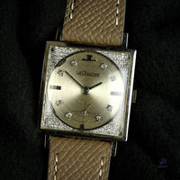 LeCoultre 14K White Gold Dress Watch Diamond Dot Dial c.1960s Vintage Watch Specialist