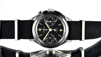 Lemania - 6BB/924 Military - Singe Pusher - Black Dial Chronograph - c.1967 - Vintage Watch Specialist