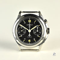 Lemania - 6BB/924 Military - Singe Pusher - Black Dial Chronograph - c.1967 - Vintage Watch Specialist