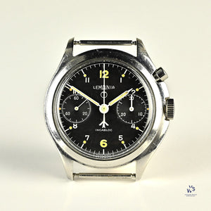 Lemania - 6BB/924 Military - Singe Pusher - Black Dial Chronograph - c.1967 - Vintage Watch Specialist