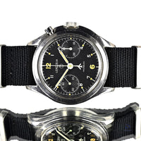 Lemania - 6BB/924 Military - Singe Pusher - Black Dial Chronograph - c.1967 - Vintage Watch Specialist