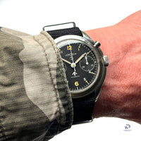 Lemania - 6BB/924 Military - Singe Pusher - Black Dial Chronograph - c.1967 - Vintage Watch Specialist