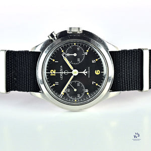 Lemania - 6BB/924 Military - Singe Pusher - Black Dial Chronograph - c.1967 - Vintage Watch Specialist