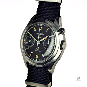 Lemania - 6BB/924 Military - Singe Pusher - Black Dial Chronograph - c.1967 - Vintage Watch Specialist