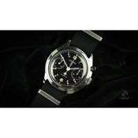 Lemania 6BB/924 Military Issued Single Pusher Chronograph - Black Dial - 1963 - Vintage Watch Specialist