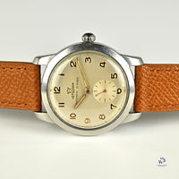 Lemania Automatic Military Style Watch Stainless Steel Original Condition c.1950s Vintage Watch Specialist