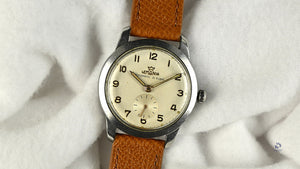 Lemania Automatic Military Style Watch Stainless Steel Original Condition c.1950s Vintage Watch Specialist