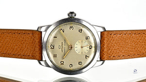 Lemania Automatic Military Style Watch Stainless Steel Original Condition c.1950s Vintage Watch Specialist