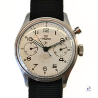 Lemania - HS9 Single Pusher Chronograph - Caseback 0552/924 - Royal Naval Fleet Air Arm - c.1950s - Vintage Watch Specialist