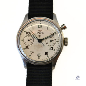 Lemania - HS9 Single Pusher Chronograph - Caseback 0552/924 - Royal Naval Fleet Air Arm - c.1950s - Vintage Watch Specialist