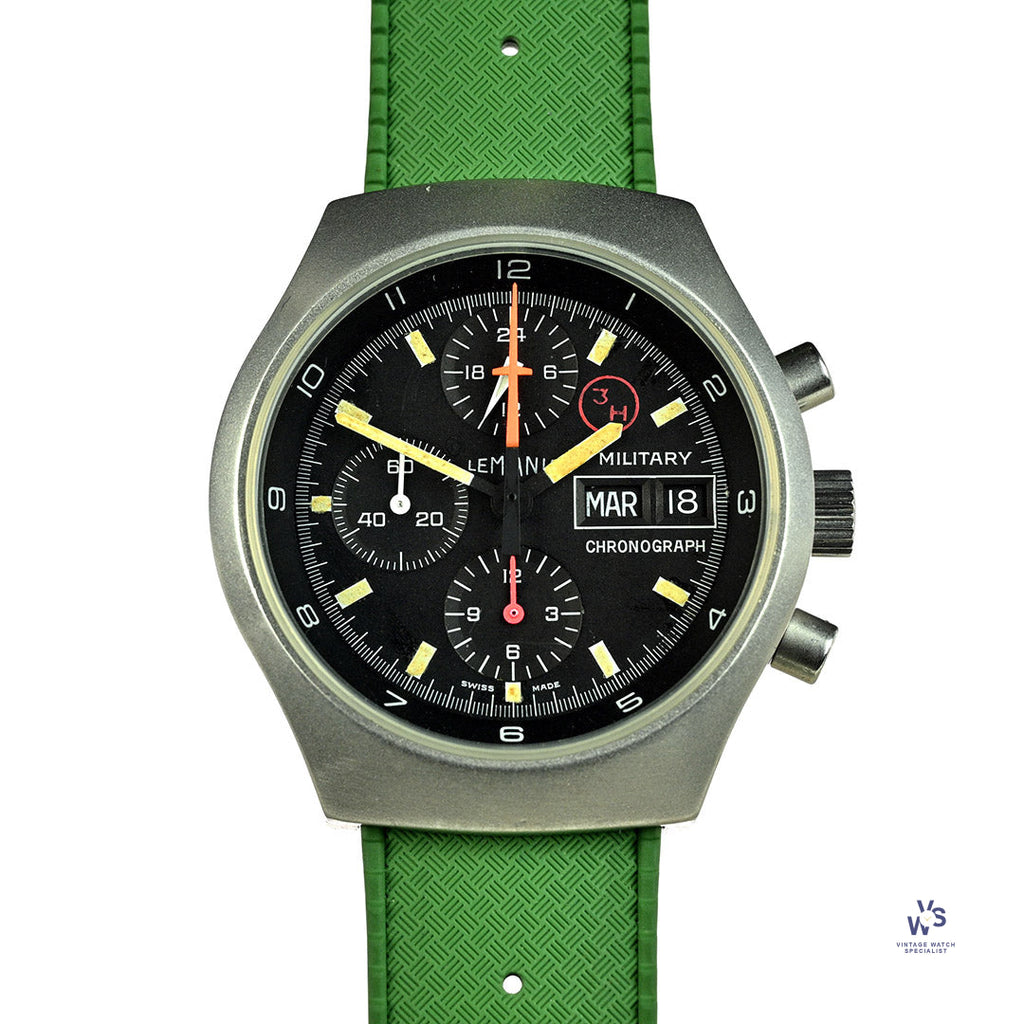 Lemania Italian Military Issued Chronograph c.1980s Vintage Watch Specialist