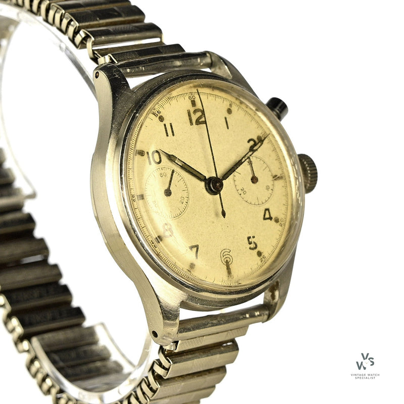 Lemania Royal Navy Single Pusher Case Back Ref: H.S /|\ 9 5612 - c.1945 - Vintage Watch Specialist