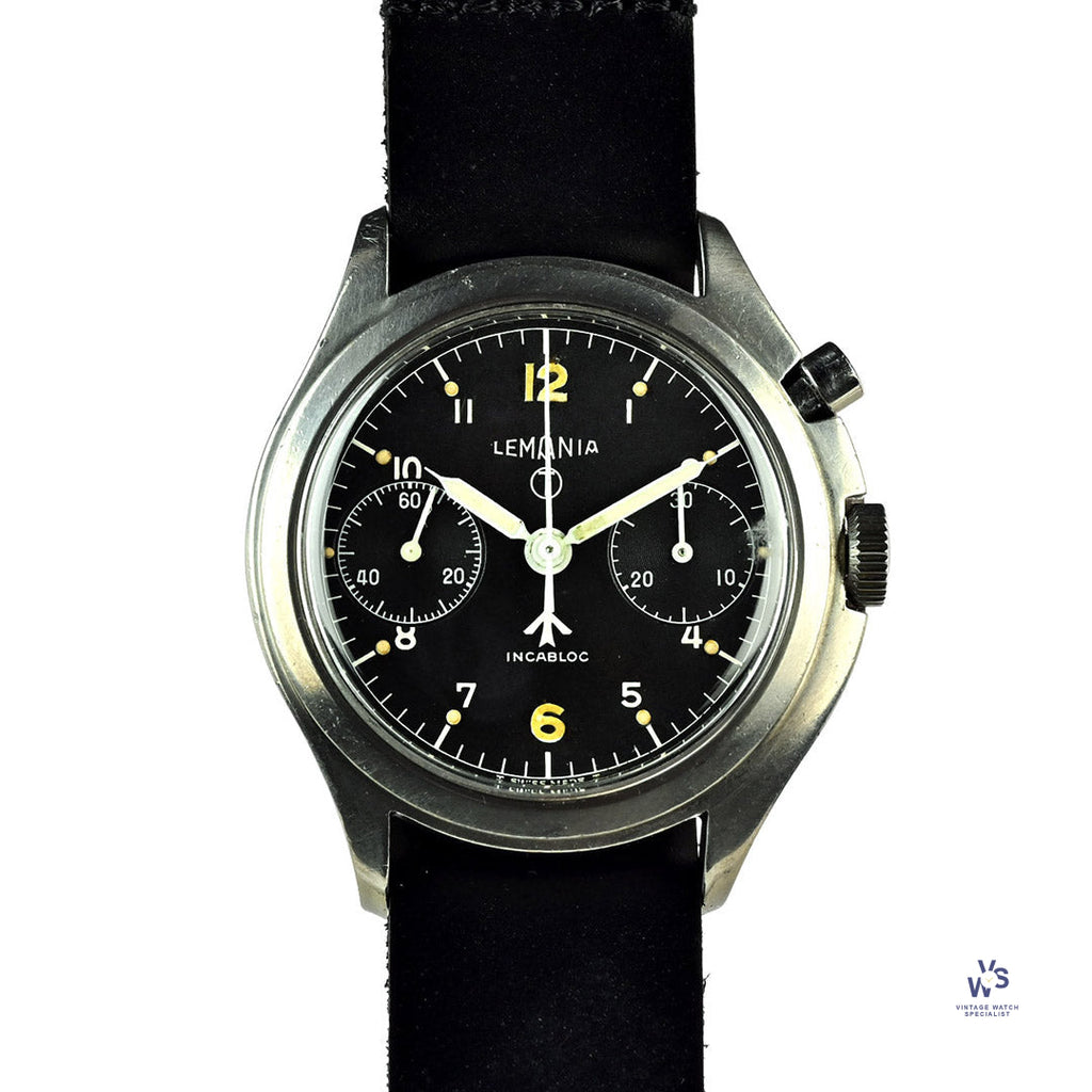 Lemania - Series 3 - Single Pusher Chronograph - Military - Caseback Reference: 6BB/924 - c.1967 - Vintage Watch Specialist