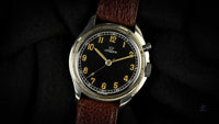 Lemania - TG 195 Swedish Military - Single Pusher - Issue Caseback Reference: 54-1027 - c.1954 - Vintage Watch Specialist