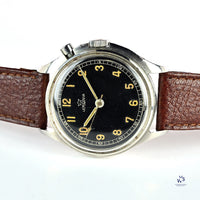 Lemania - TG 195 Swedish Military - Single Pusher - Issue Caseback Reference: 54-1027 - c.1954 - Vintage Watch Specialist